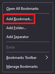 Create new bookmark